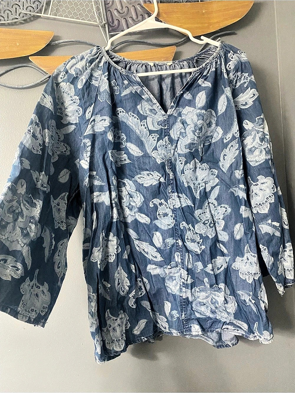 Cato Blue Floral Blouse xl #Boho